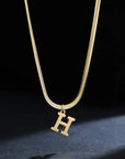 A-Z Alphabet Gold Plated Stainless Steel Pendant