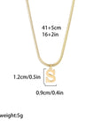 A-Z Alphabet Gold Plated Stainless Steel Pendant