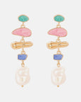 Abnormal Shape Zinc Alloy Synthetic Pearl Dangle Earrings