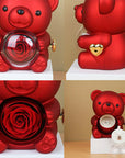 Rotating Bear Gift Box Rose Jewelry Box