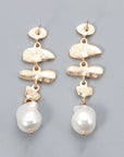 Abnormal Shape Zinc Alloy Synthetic Pearl Dangle Earrings