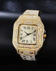 Unisex Iced Moissanite Bust Down Watch