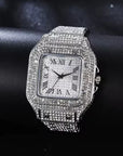 Unisex Iced Moissanite Bust Down Watch