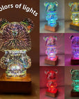 3D Bear Firework Light Lamp